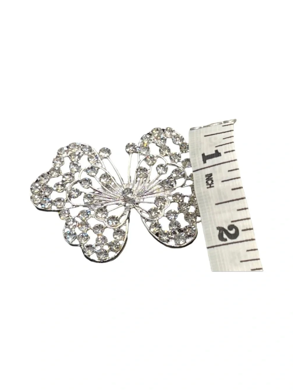 Crystal Butterfly Brooch - Silver Tone Sparkle FINAL PRICE DROP
